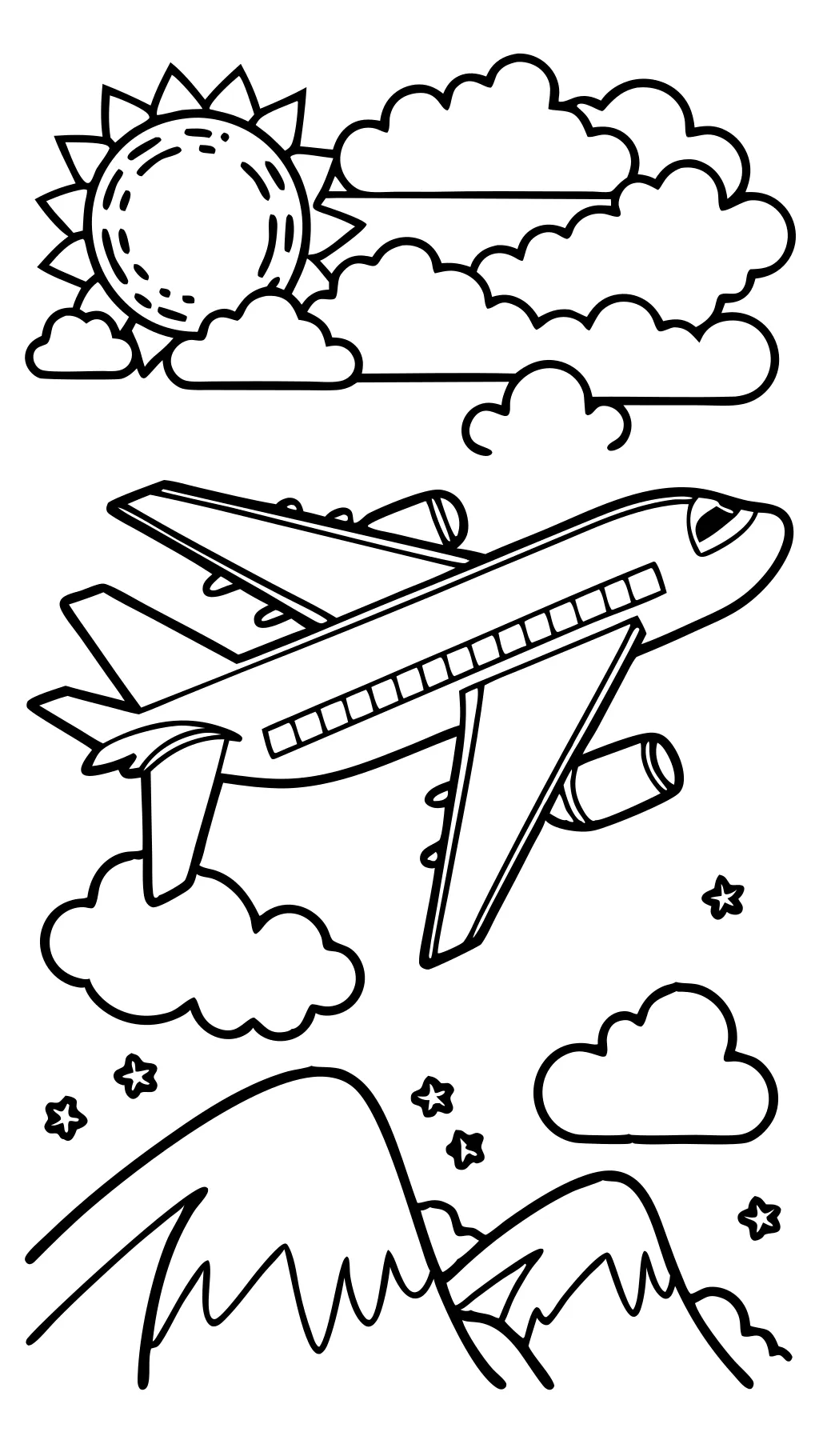 plane coloring page